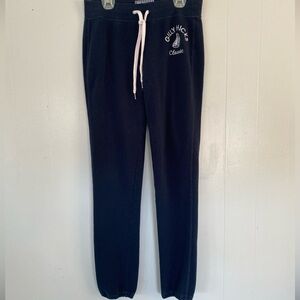 Vintage GILLY HICKS SIDNEY Jogger Sweatpants Logo Drawstring Elastic Hem Blue Sm